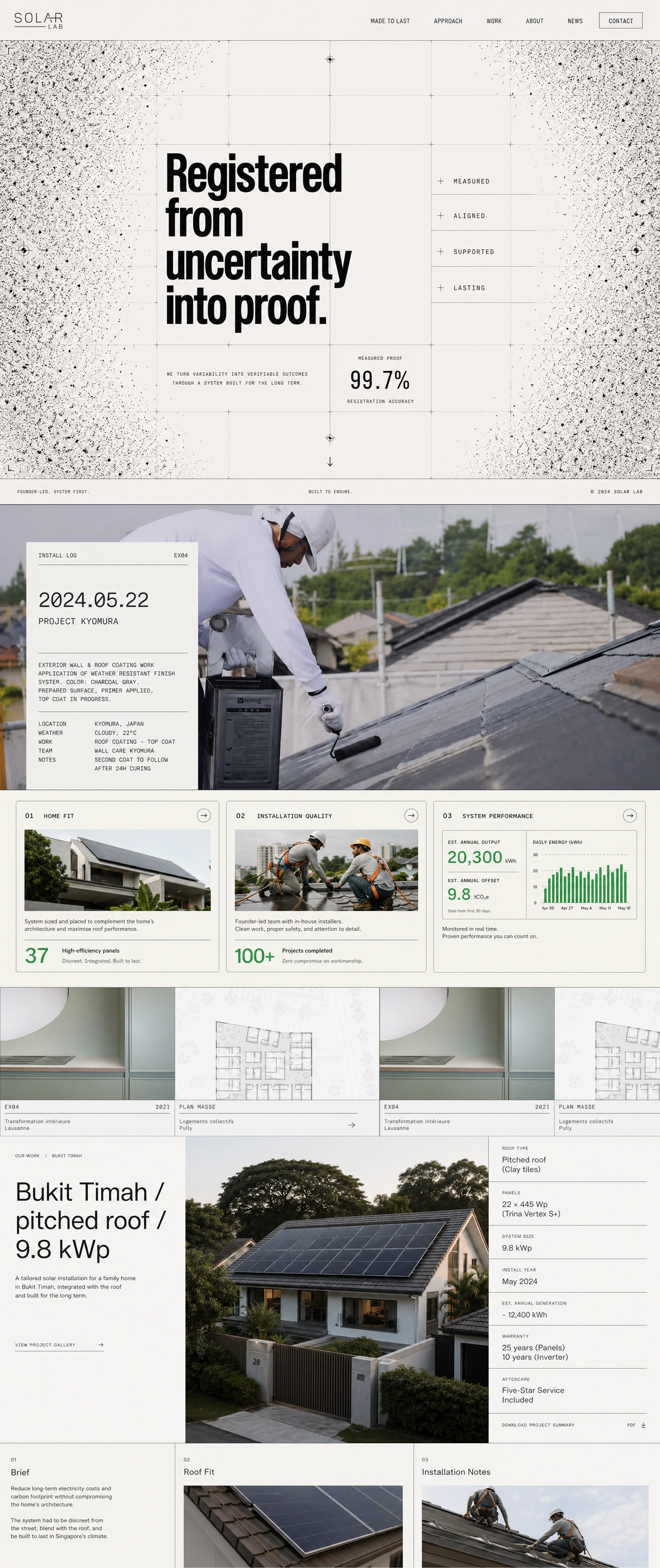 Concept 03: Industrial clarity long webpage concept